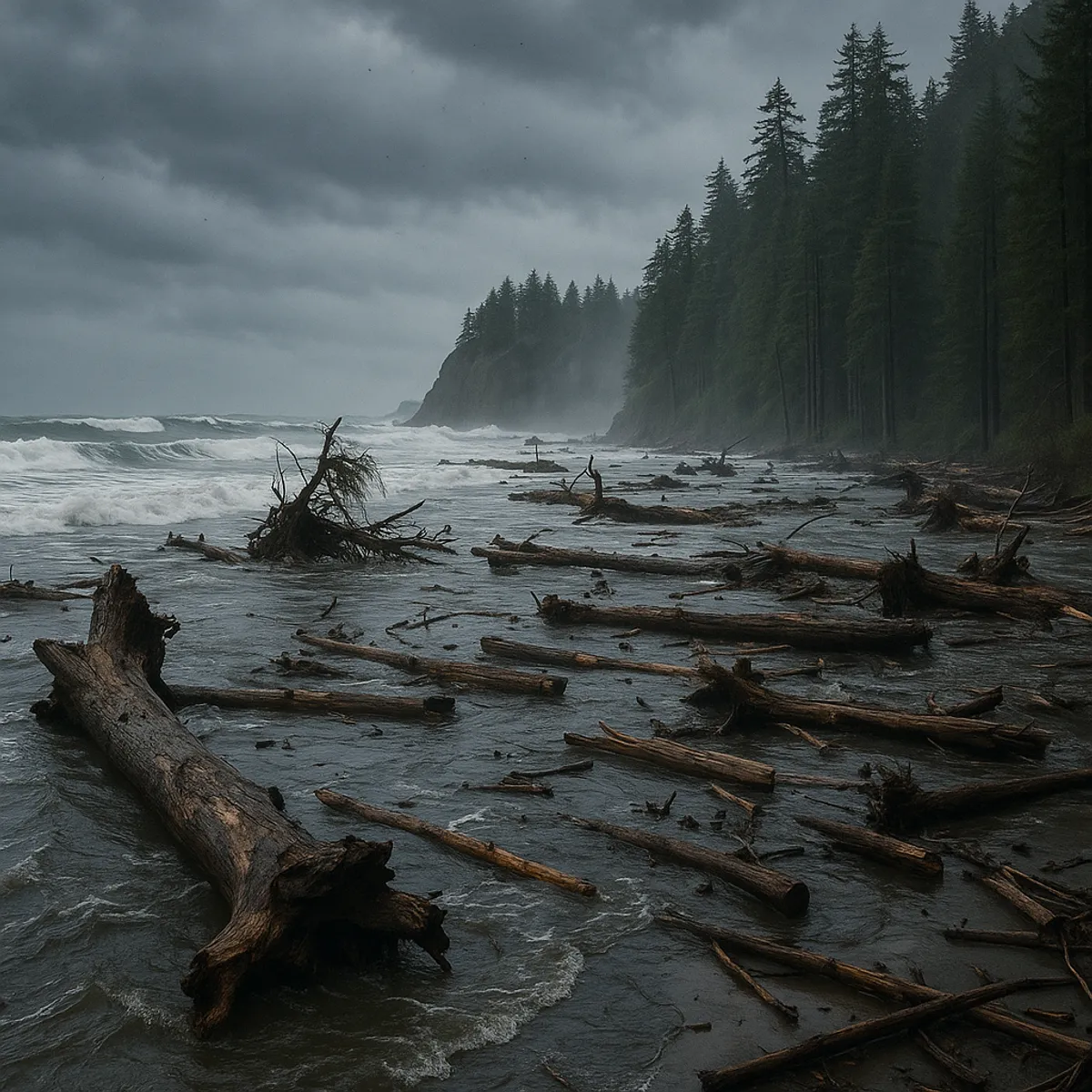 Flooding risk in the Pacific Northwest due to rising sea levels and earthquake-driven land subsidence.